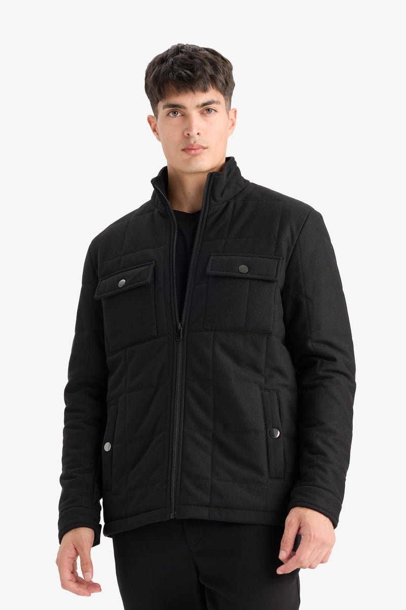DeFacto Black Man Slim Fit Lined Winter Puffer Jacket Casual - Image 4